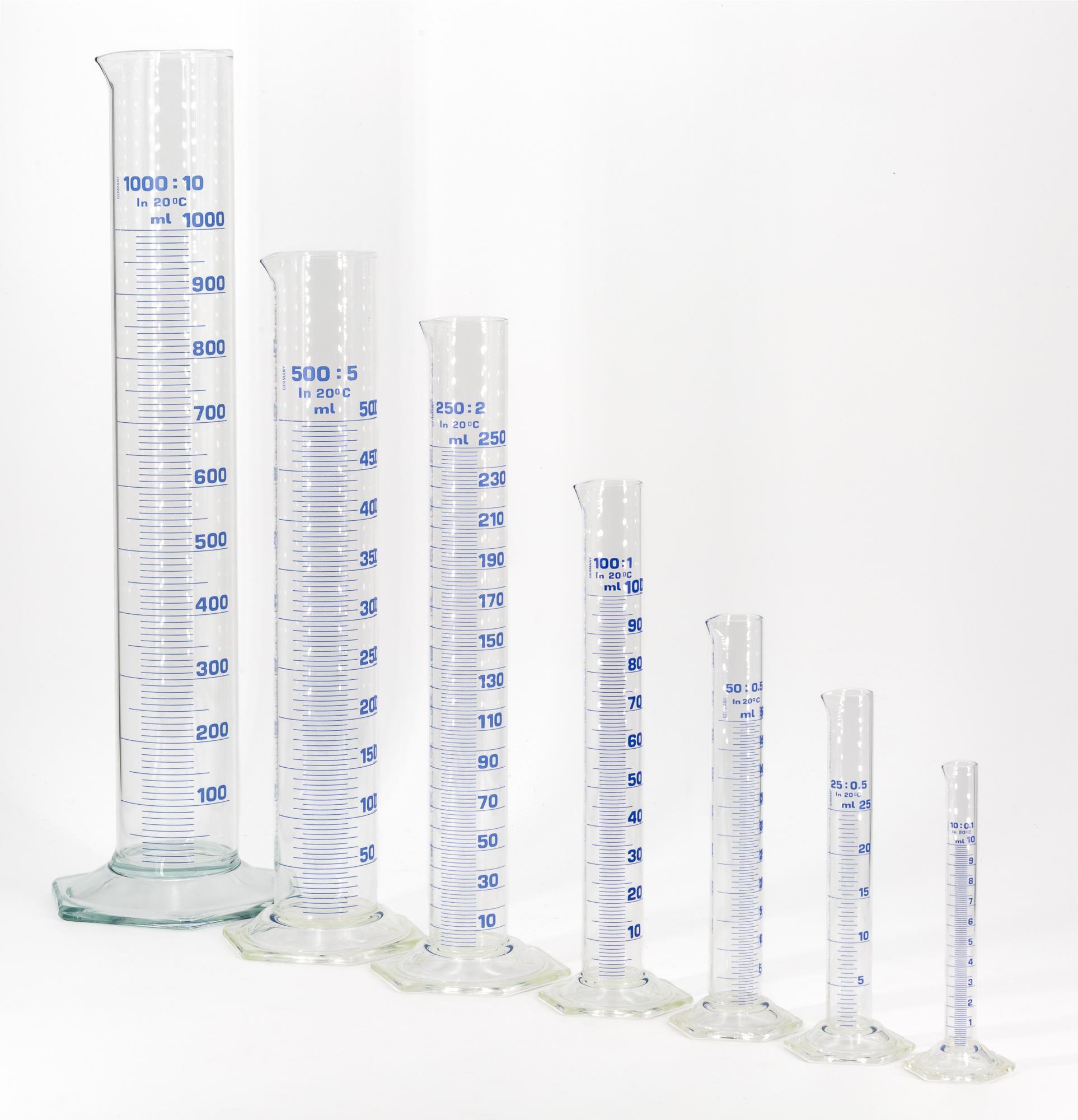 Messzylinder Glas 25 ml mit Glasfuß