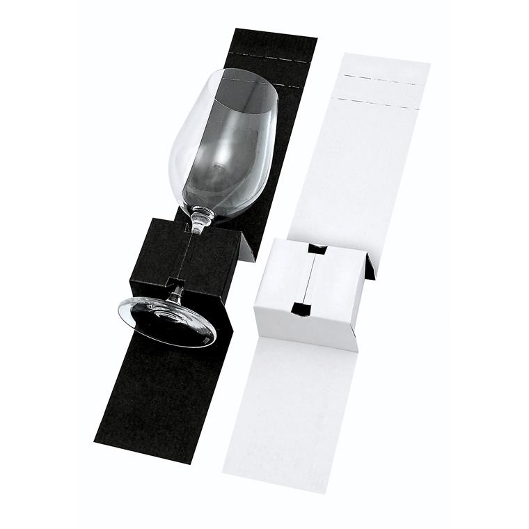 Glaseinlage für 1 Stielglas Schw./Weiß