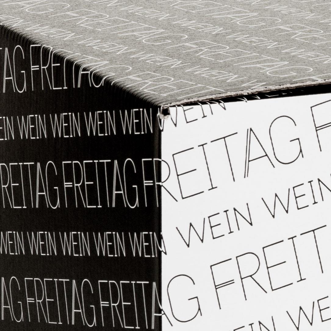 Einwegkarton mit Druck