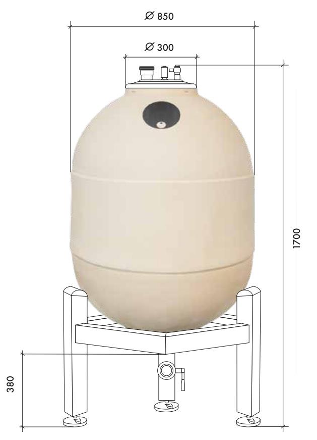 CLAYVER Keramikfass 400 l Typ Galatea 08