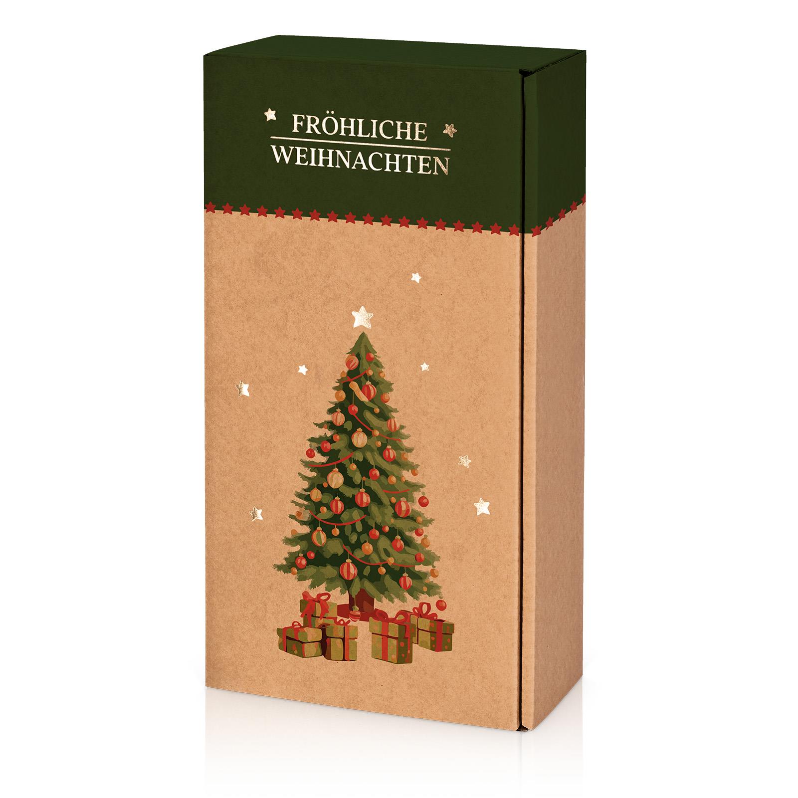 Geschenkkarton Fröhl. Weihnachten 2 Fl.