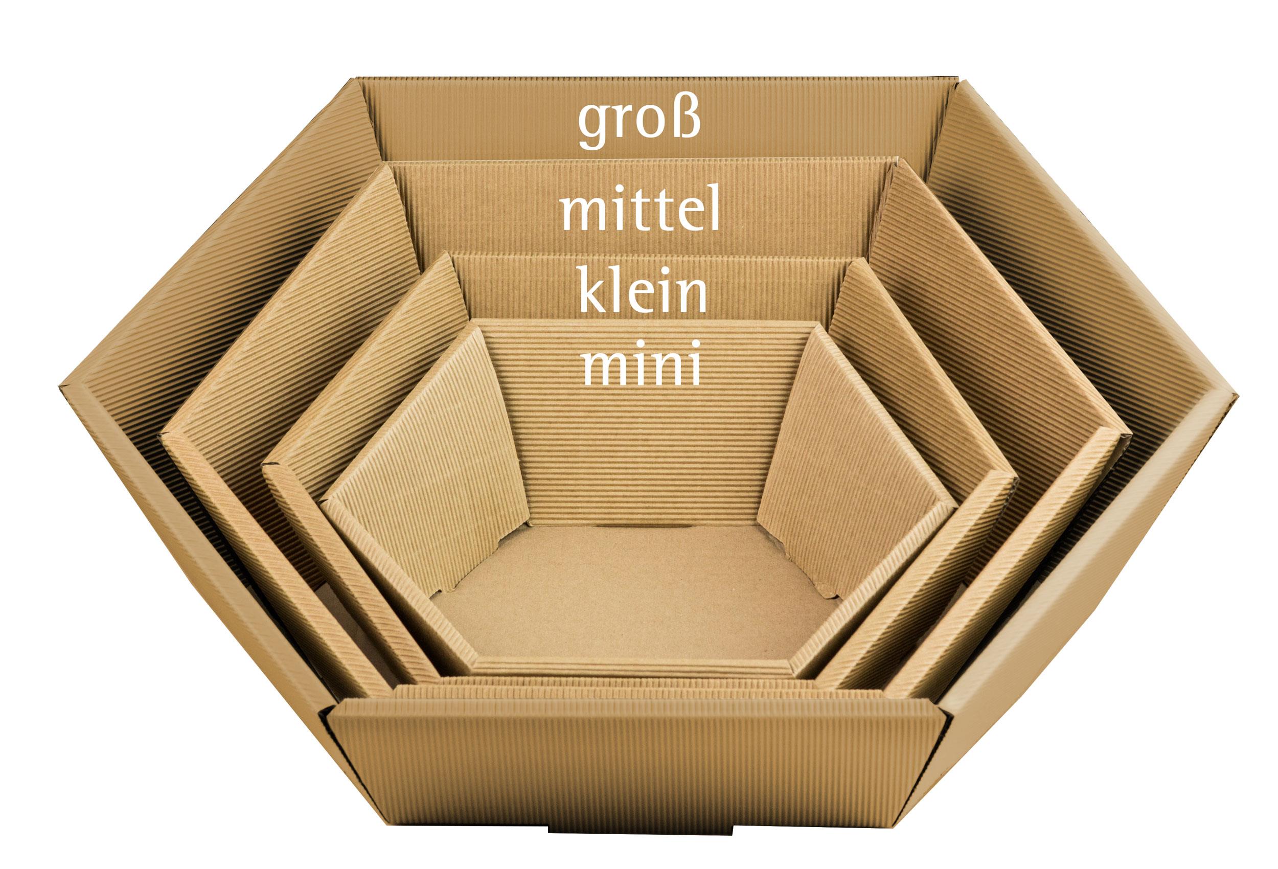 Präsentkorb 6-eckig Natur Klein