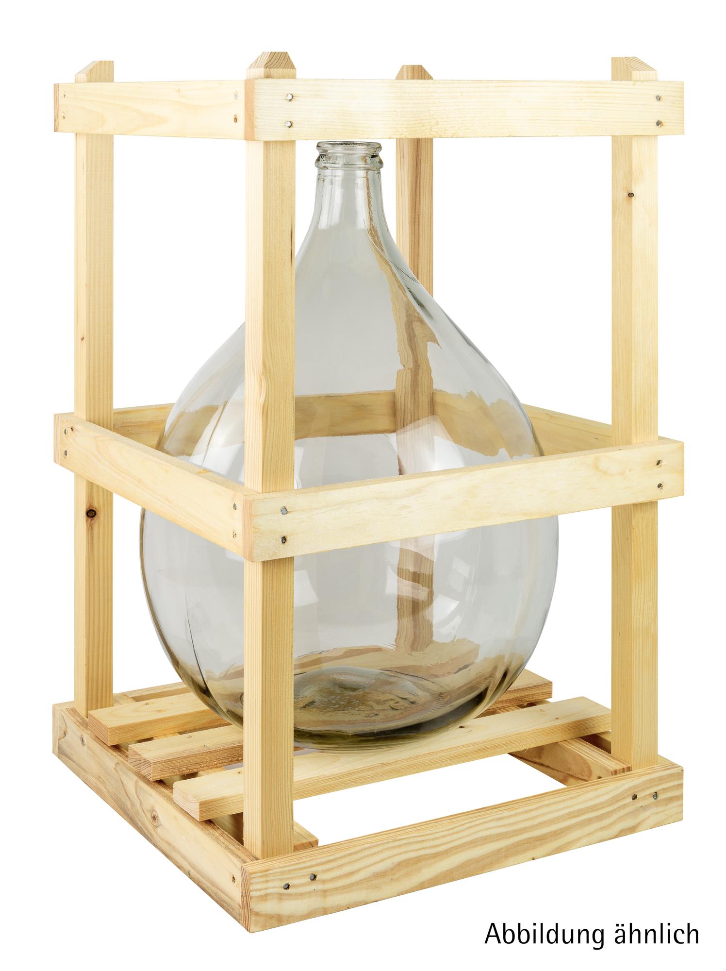 Glasballon 50l mit Holzgestell