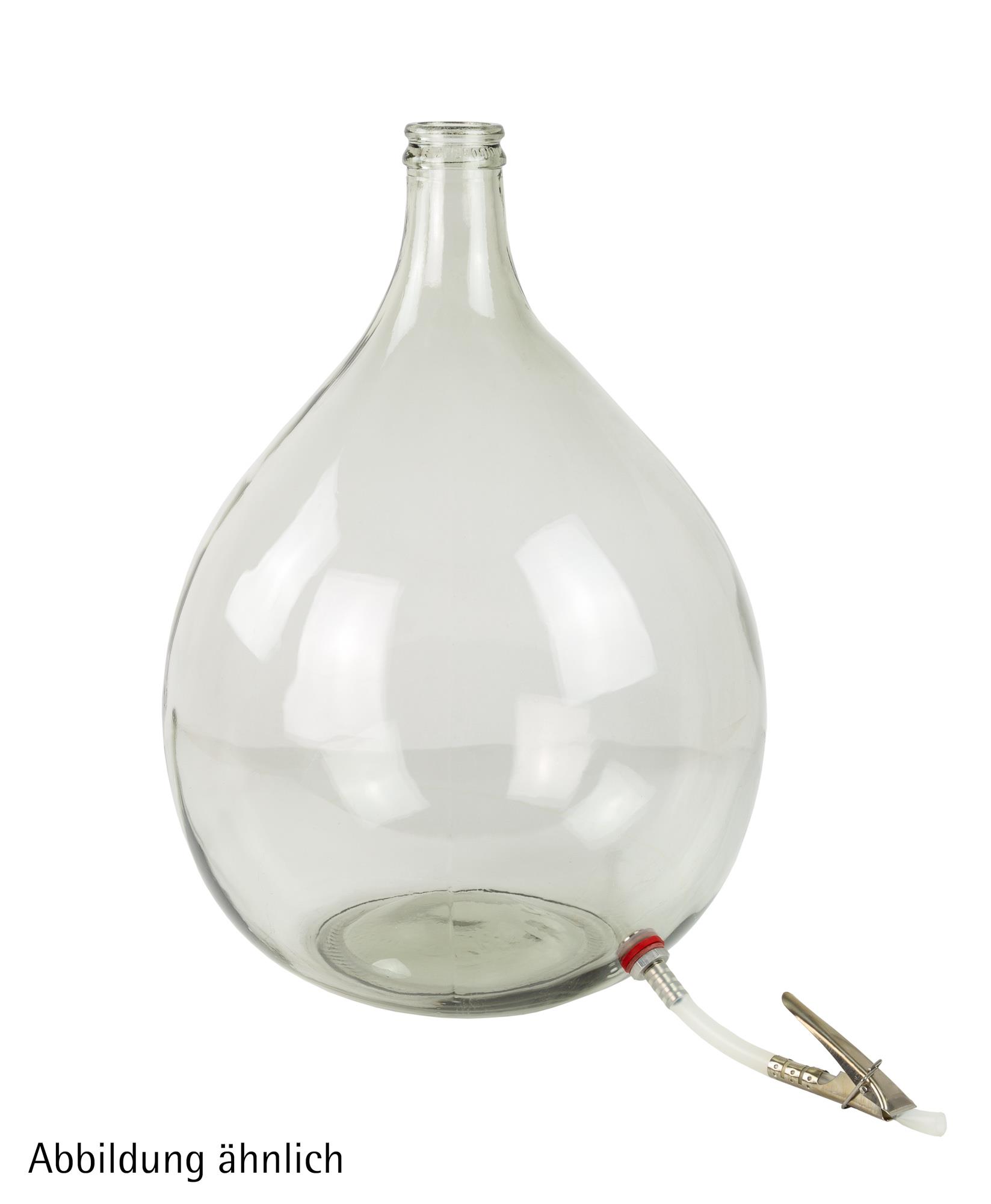 Glasballon 5l mit Schlauch und Klemme