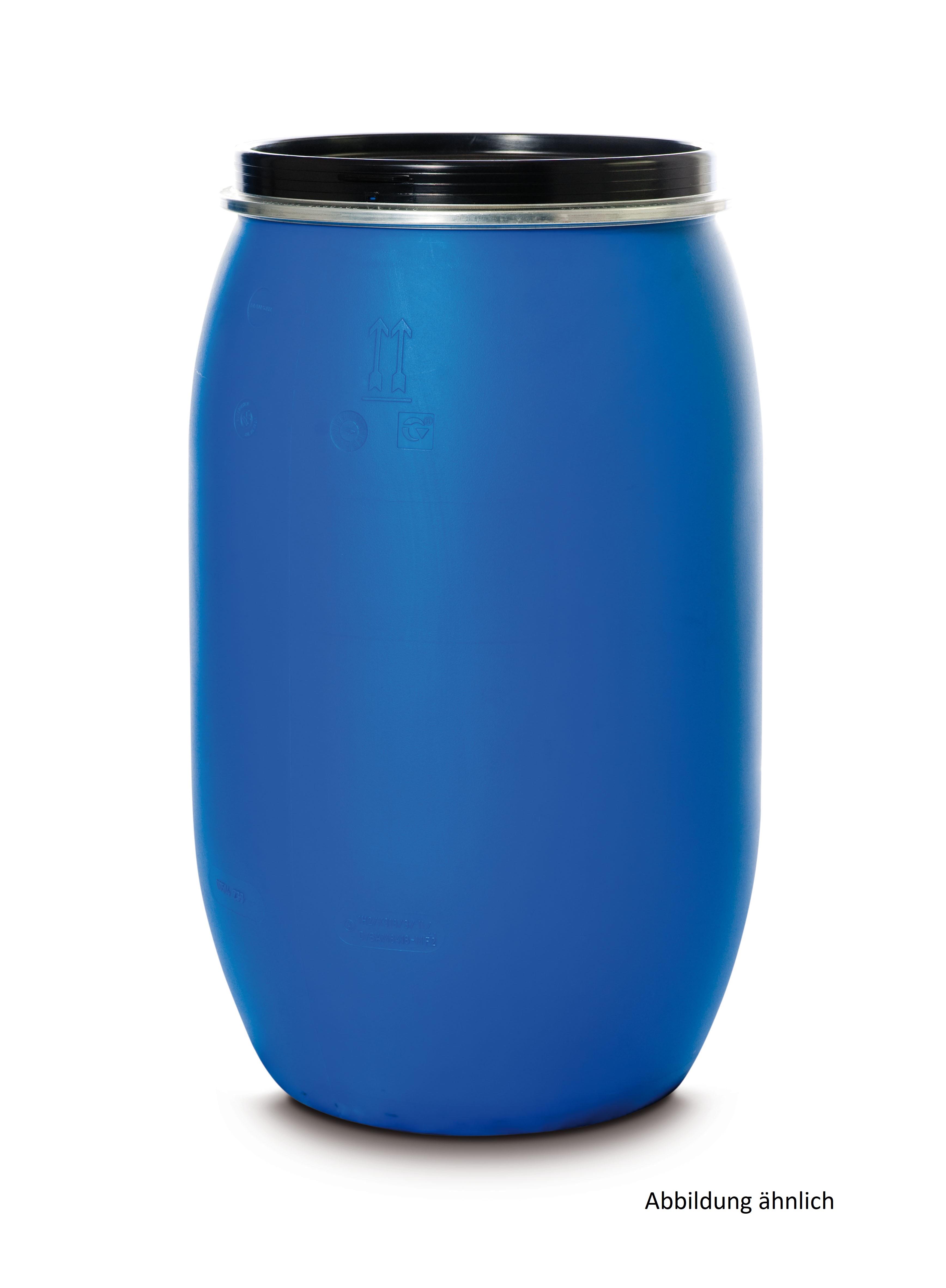 Weithalsfass 120 l Blau mit Spannring