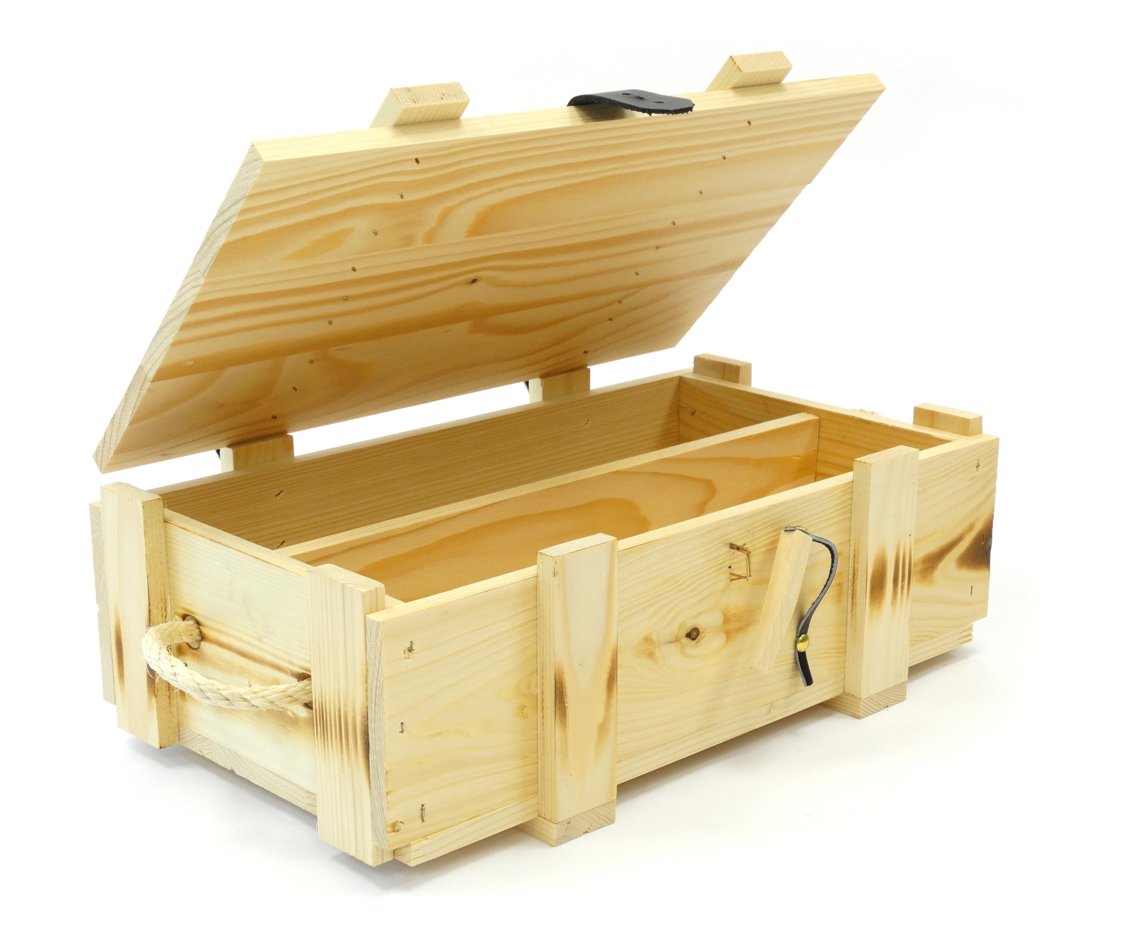 Holzkiste geflammt 2 Fl.