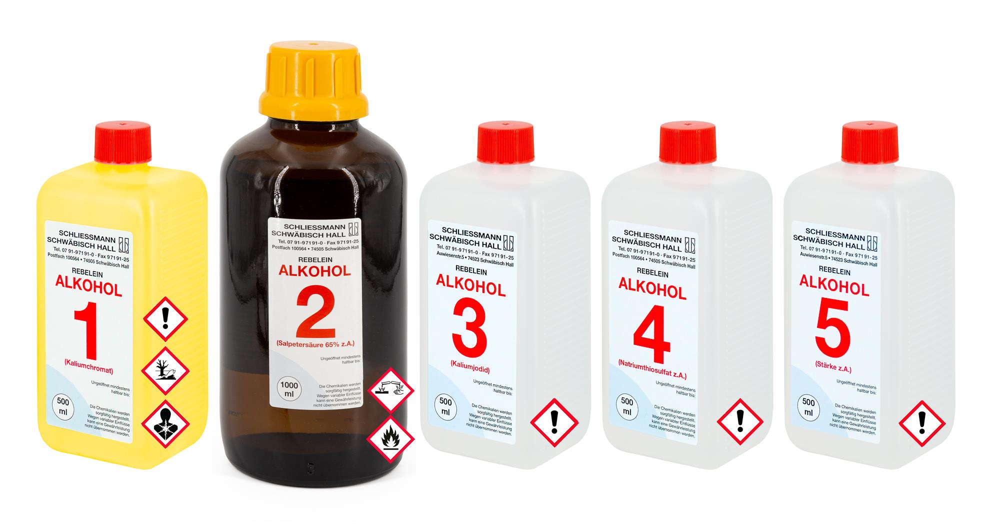 Rebelein-Lösungen zur Alkoholbestimmung